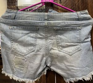 Floral Embroidered Denim Shorts