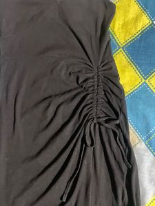 Chic Black Ruched Mini sexy Dress