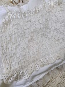 Elegant White Lace Corset Top