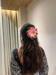 Crochet Lotus Hair Clip