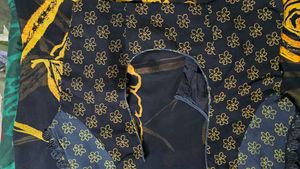 black khadi printed saree🖤💛