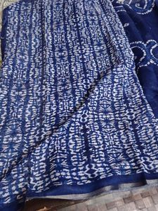 Blue Tie-Dye Saree