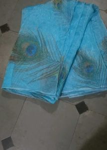 Beautiful 3D peacock feather saree