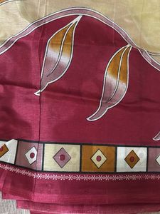 Beautiful Saree with Leaf Print