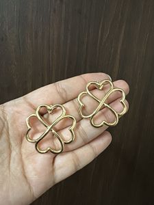 Gold Tone four leaf clover Shape Earrings