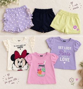 Cute Girls Tops and shorts  - 6 Pack