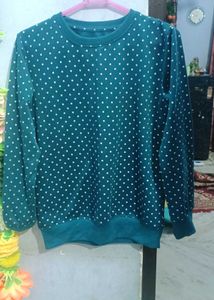 Teal Polka Dot Sweatshirt