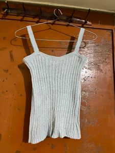 Ribbed Knit Spaghetti Strap Top