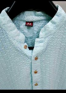 Light Blue Sequined Kurta
