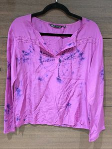 Vibrant Magenta Tie-Dye Tunic Top