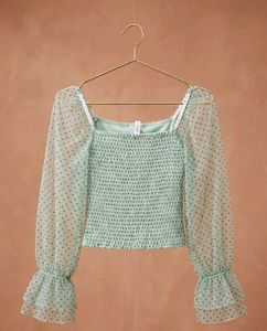 Sheer Polka Dot Mesh Top