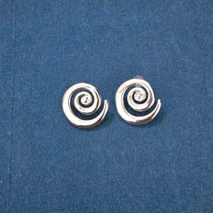 Silver Swirl Stud Earrings