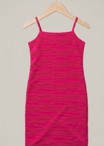 Fuchsia Textured Spaghetti Strap Dress