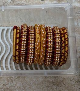Handmade Silk Thread Bangles Set