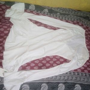 White solid slipknot A-line dress