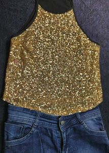Sparkling Sequin Halter Top