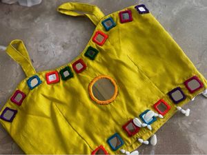 yellow navarati crop top