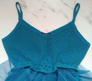 Teal Blue Ruffled Dress 👗