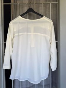 White Kurta with Embroidered Yoke