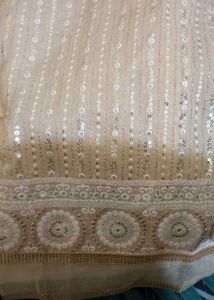 Elegant Cream Salwar Kameez Suit