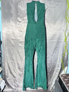 Emerald Green Velvet Jumpsuit