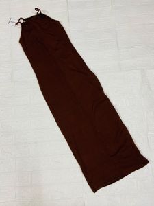 Brown Spaghetti Strap bodycon dress