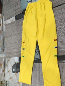 yellow pant set comfortable for running,games