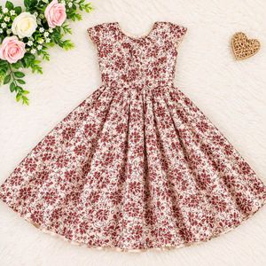 Cute Floral Print Midi Dress