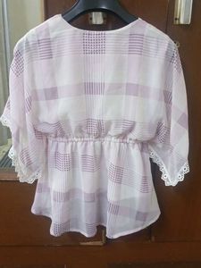 Chic Plaid Ruffled Peplum Blouse