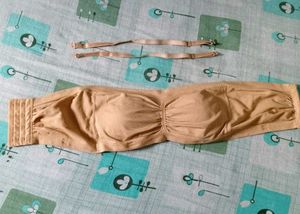 Strapless Beige Bra with Removable Straps