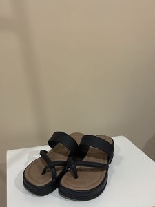 Black Platform Thong Sandals