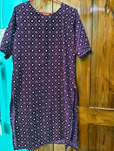 💜 Stylish Printed Purple Kurti | Casual &amp; Comfort
