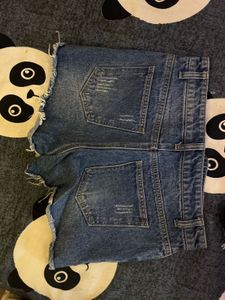 Ripped Denim Shorts