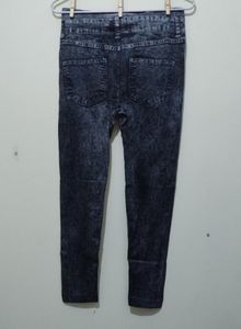 Ngal Dark Grey Denim Print Legging Jegging