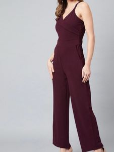 Burgundy Sleeveless Jumpsuit