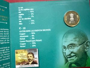 10 ra Mahatma Gandhi return from Africa unc coin