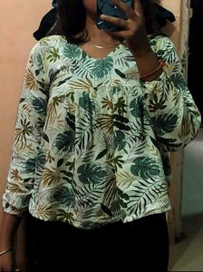 Boho Floral Print Long Sleeve Blouse