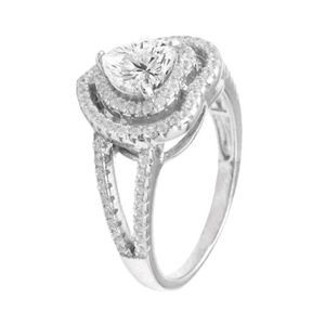 Heart Design Cubic Zirconia Ring