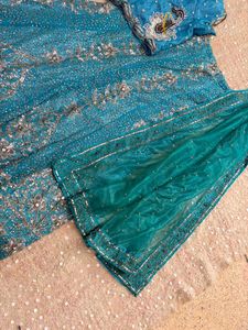 y2k Stunning Teal Lehenga Choli Set