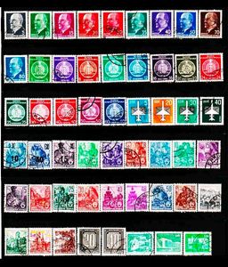 65 unique EAST GERMANY DDR DEFINITIVE USED STAMPS