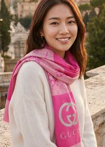 Designer Pink Gucci Scarf