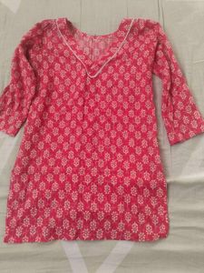Beautiful Pink Block Print Kurta
