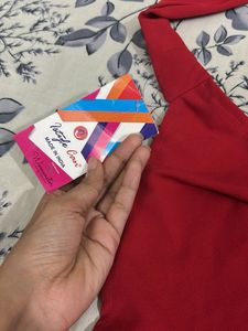 red halterneck tieup top