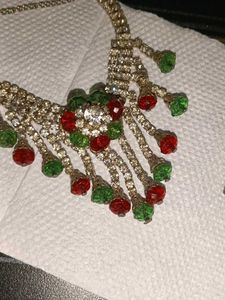 Rhinestone Necklace &amp; Earrings Set