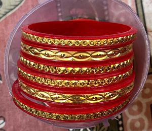 Red &amp; Gold Bangle Set