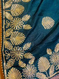 Saree with stitched blouse Elegant Embroidered Sil