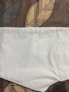 White Elastic Waist Pants