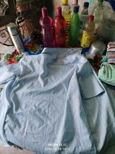 Men's Light Blue Checkered Shirt