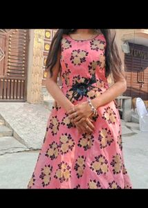 Elegant Pink Floral gown for wedding