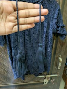 Navy Blue Lace Top